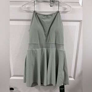 Halara Halter Contrast Mesh 2-in-1 Mini One Piece Swimsuit